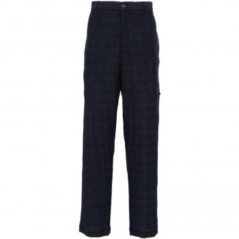 Emporio Armani Men's Slim-Fit Technical Fabric Trousers in Blue | Size L | E31P17F1428922