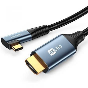 Cable USB-C a HDMI 4K 60Hz 2m gris con adaptador en ángulo SY-20C1
