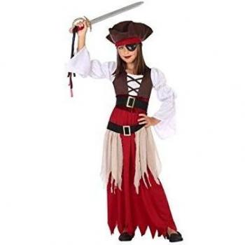 Disfraz Pirata Niña Infantil Rojo 7-9 Años