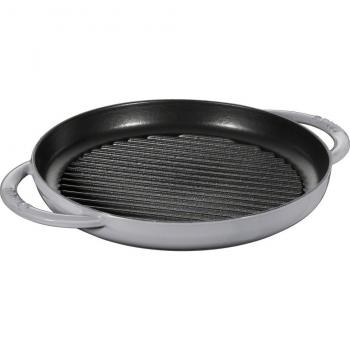 Staub - Grill redondo de doble asa en hierro fundido Zwilling STAUB, color gris grafito 26 cm