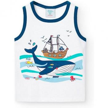 Camiseta punto tirantes de bebé Boboli 818007 BLANCO
