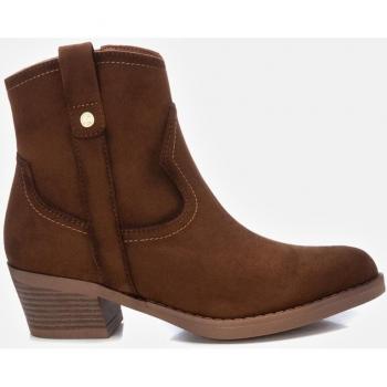 Xti - Botines Camperos Antelina Tacón 5cm Mujer Color Camel con Cierre de Cremallera