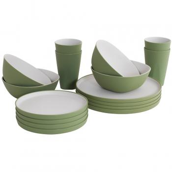 Outwell Gala 4 Mesa Camping Verde (UNICA) y Set de Cocina Outwell Gala Verde (16 Piezas)