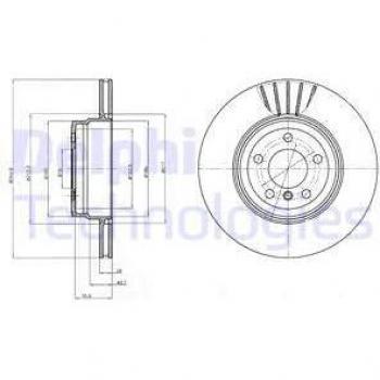 Disco de freno DELPHI BG9064, tipo de producto: disco de freno, características: diseño optimizado para una mejor disipación del calor, fabricado con materiales de alta calidad para mayor durabilidad, revestimiento anticorros