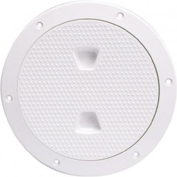 Beckson Marine 6 Screw-Out Deck Plate - White - Non-Skid - DP62-W