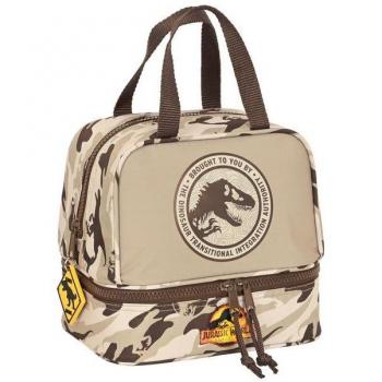 Portameriendas Jurassic World Dominion - Safta con asas y dos cremalleras, 20x20x15 cm