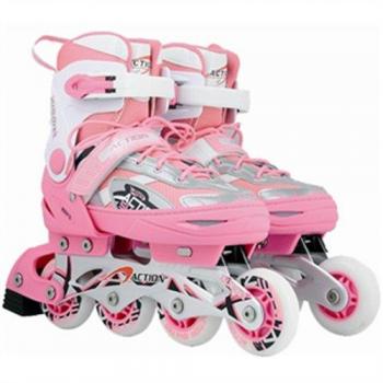 Atipick Action Pink - In line de hockey sobre patines, color rosa/blanco/plata/negro, talla 32-35