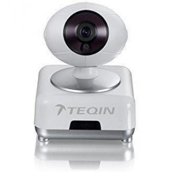 TEQIN Cámara de Vídeovigilancia Panorámica IP para Red Inteligente con Calidad HD 720p, Sensor CMOS 1.0Mp, Chat de Audio Bidireccional y Alarma Telefónica Remota de Seguridad.
