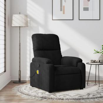 Sillón reclinable de masaje en tela de microfibra, disponible en colores marrón, gris claro y gris oscuro. Ideal para dormitorio, cómodo y relajante