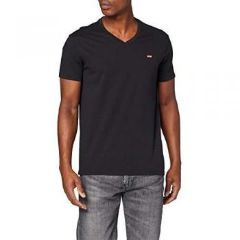 Levi's Elegant V-Neck Black Cotton Tee - XL