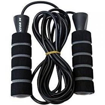 Cuerda para saltar ajustable de PVC y espuma negra