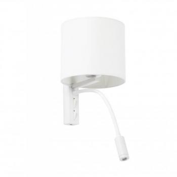 Aplique de pared con luz de lectura Tira blanco 1 bombilla 48cm Faro Barcelona - tira Aplique de pared con lector 64322