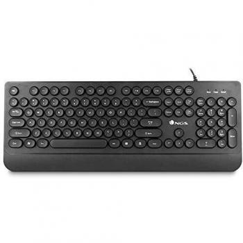 NGS Dot Teclado con Cable, 104 Teclas Redondas y Reposamuñecas Ergonómico