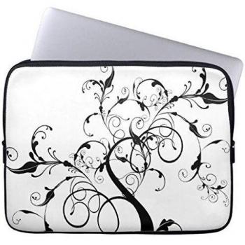 Electronics bolsa neopreno portátil mangas 160509 - 5 Black and White Vine or Tree Built with Flourishess 12-12.5 inches