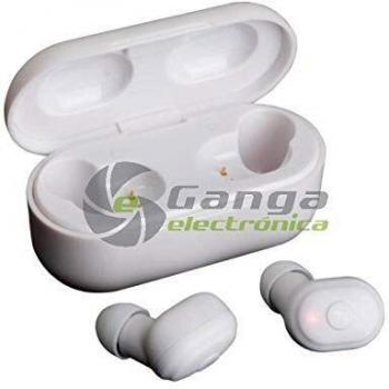 Auriculares Bluetooth FONESTAR TWINS-2B Blancos BT 5.0 BATERÍA Recargable Estuche DE Carga 600MAH FUNC. Manos Libres