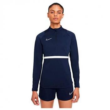 Nike Camiseta de Manga Larga Dri-FIT Academy Drill para Mujer, Obsidian/White/White/White, Talla XL