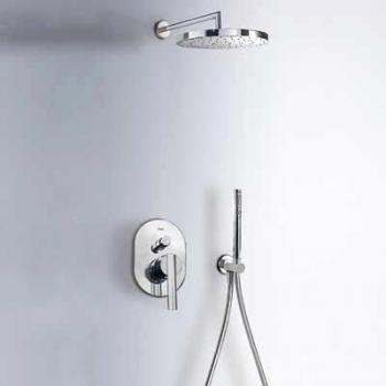 Tres Griferia - Kit De Ducha Monomando Empotrado Lex Con Cierre Y Regulación De Caudal. · Cuerpo Empotrado Incluido · Ducha Fija Ø 250 Mm. Con Rótula.