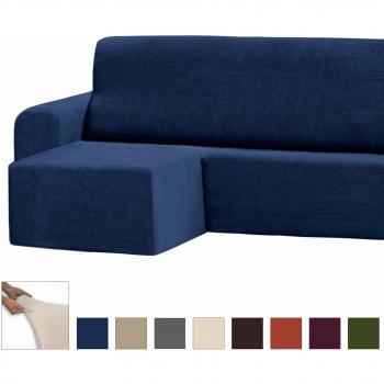 Eiffel Textile Adaptable Lavable Funda Brazo Derecha, Poliéster, Azul, Chaise Longue Corto Izquierda