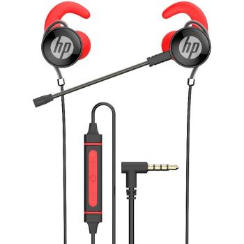 Auriculares HP Gaming DHE-7004 con Doble Micrófono Extraíble y Control de Volumen - Rojo