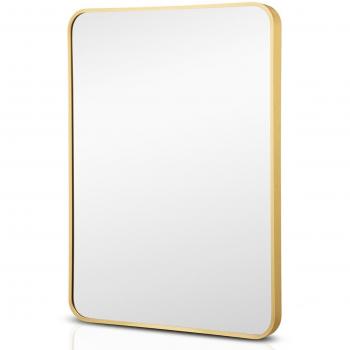 Gold Modern Bathroom Wall Mounted Mirror - 22 x 30 inches