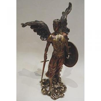 Figura de Arcángel Miguel Dorada de Bronce - Colección Clásico Signes Grimalt Decor And Go 50887, dimensiones 13x21x36cm
