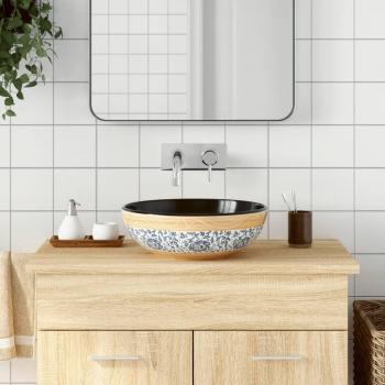 Lavabo sobre encimera redondo cerámica multicolor Φ41x14 cm, disponible en colores gris claro, marrón, azul y amarillo