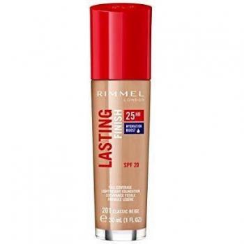 Rimmel London Lasting Finish 25 Hours Foundation with Comfort Serum, SPF 20, 201 Classic Beige, 30 ml
