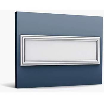 Panel de pared 3D Autoire W120 con marco, dimensiones 150x50 cm, blanco pretratado