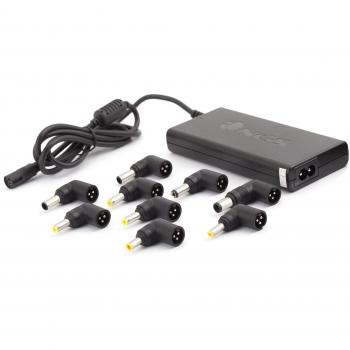 NGS W-70W - Cargador Universal Automático 70 W para Ordenador Portátil, Cargador con Salida USB 5V-2A y 9 Adaptadores Compatibles con HP, DELL, ASUS, Lenovo, Acer