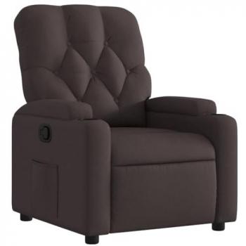 Sillón Reclinable de Tela Marrón Oscuro con Respaldo y Reposabrazos, Sillón de Televisión para Relax y Descanso en Salón Hogar