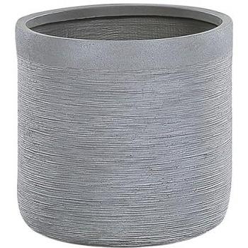 Maceta de mezcla de arcilla gris redonda 42x42x41 cm resistente a la intemperie Samos