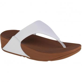 FitFlop Lulu Leather Toepost Flip Flops - Women's White, Size 3 UK / 36 EU