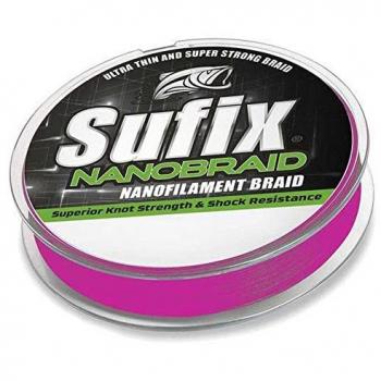 Línea Trenzada Sufix Nanobraid 100 M - 0.08 MM Color Rosa Fucsia