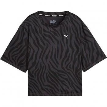 Camiseta de mujer Puma Favorite Aop Crop en color negro con diseño exclusivo