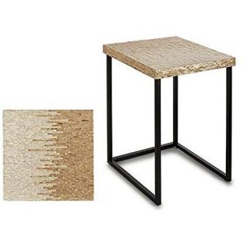 Mesa Auxiliar Gift Decor Plata 47 x 62 x 47 cm, Originalidad, Interior y Exterior, Materiales Varios, Multicolor