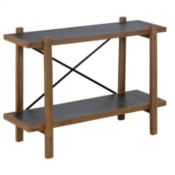 Estantería OSLO Negro Natural Madera y Metal 107 x 40 x 80 cm