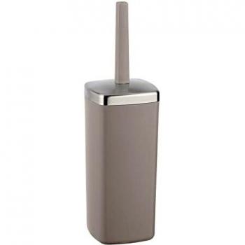 Escobillero de Baño Barcelona Taupe, Diseño Elegante, Infrangible y Sin BPA, 9.6x36.5 cm