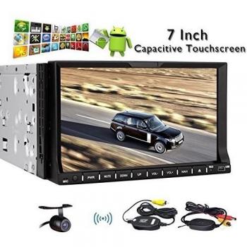 Free Wireless cš¢mara de 7 pulgadas de pantalla capacitiva Všªdeo 4-core CPU PUPUG coche DVD Doble 2 Din con Android 4.4 GPS Bluetooth de audio del coche no-TV Pura Autoradio FM AM Car Stereo CAR Radio