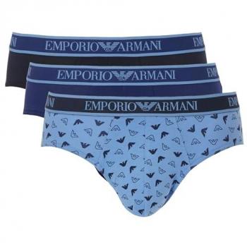Emporio Armani Men's Cotton Briefs 3-Pack Blue Bell