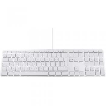 Teclado USB con Cable de 110 Teclas, 2 Puertos USB y Cubierta Superior de Aluminio - Francés AZERTY
