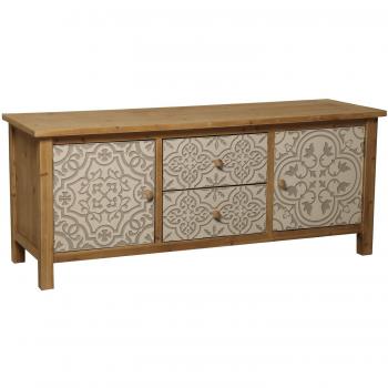 SuskaRegalos-Mesa TV Madera C/2 Puertas Y 2 Cajones_122x40x50cm