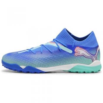 Puma Zapatillas Future 7 Pro Cage Azul con diseño moderno, tecnología de ajuste dinámico, suela de goma para tracción en superficies interiores, parte superior de malla transpirable, refuerzos laterales para soporte adicional y plantilla