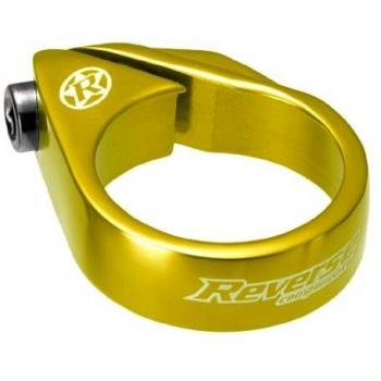 Abrazadera de Sillin Reverse 34,9 mm Dorada con Tornillo Antirrobo