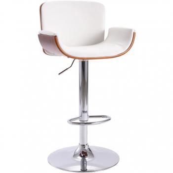 Taburete de cocina cuero sintético blanco