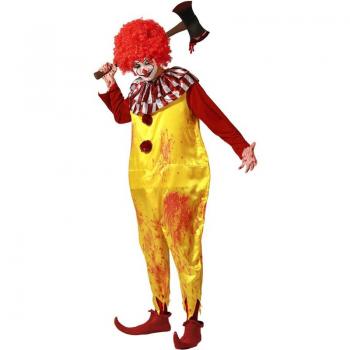 Disfraz de Payasa de Hamburguesa Sangrienta para Hombre Adulto para Halloween, Carnaval, Fiesta, Teatro y Cumpleaños de Miedo y Terrorífico