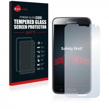 Savvies Protector Cristal Templado Mate Samsung Galaxy S5 SM-G900I SM-G900F Protector Pantalla Vidrio - Dureza 9H, Antireflejos