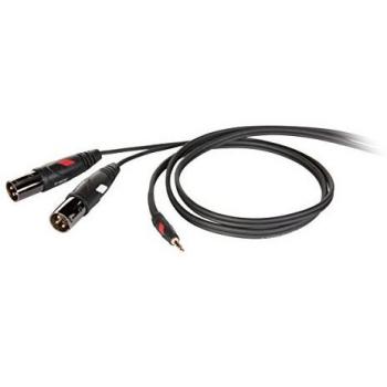 Die Hard DHG595LU18 Cable de Audio Estéreo Profesional Mini Jack 3,5mm a Double XLR Macho 1,8 Metros