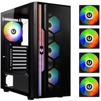 Caja Semitorre ATX Apollo Negra con 4 Ventiladores ARGB