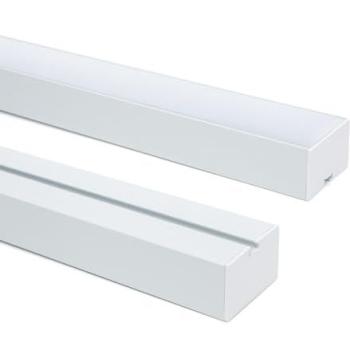 Perfil de Aluminio Colgante XL para Tira LED hasta 45 mm con Tapa Continua Blanco 2 m Traslúcido