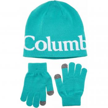 Columbia - Juego de Gorro y Guantes para niño, Niños, Color Geyser, tamaño o/s